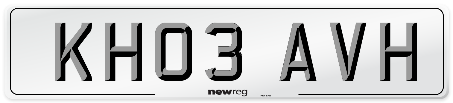KH03 AVH Number Plate from New Reg